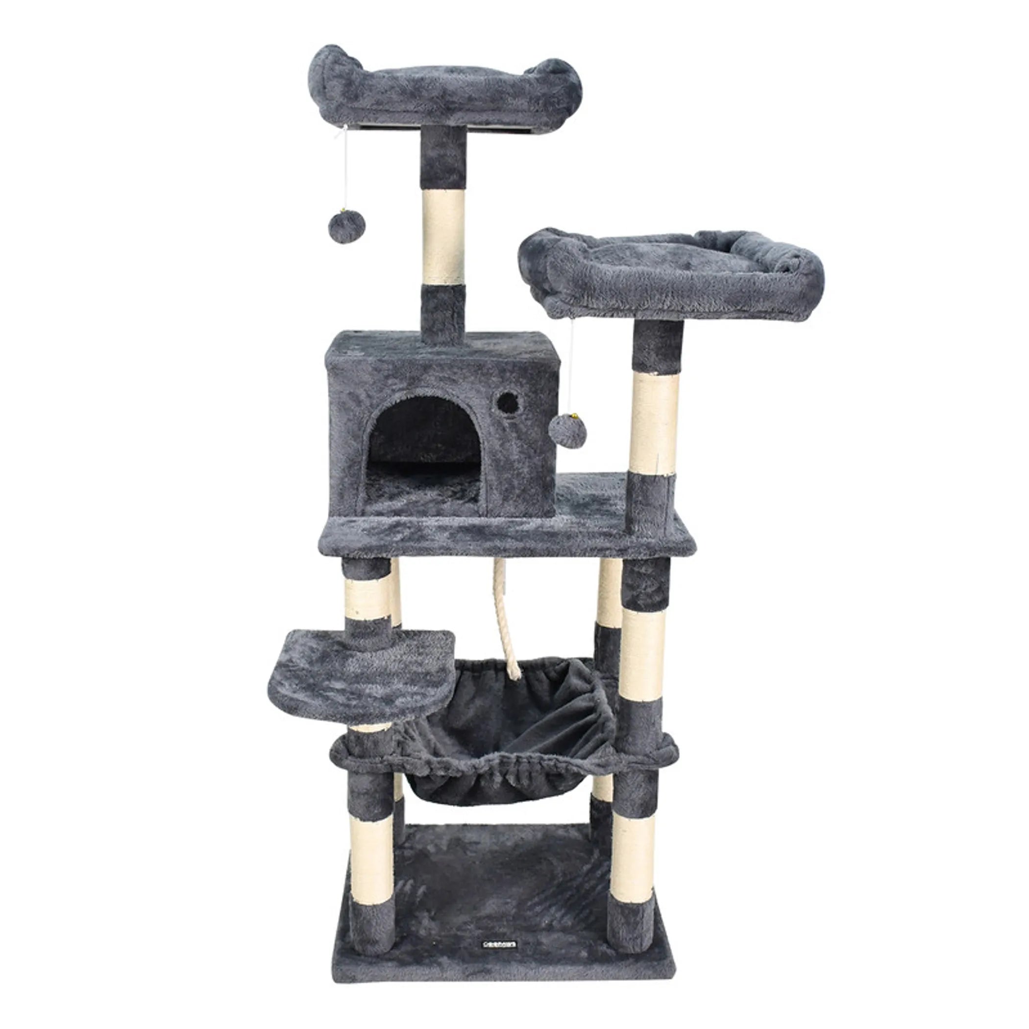 58-in Faux Fur Cat Tree & Condo