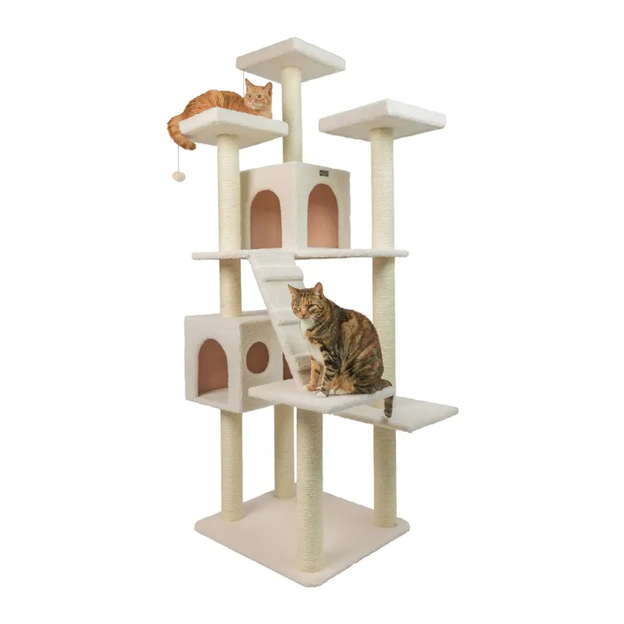 Real Wood Classic Ivory Cat Tree Multi Levels Condos