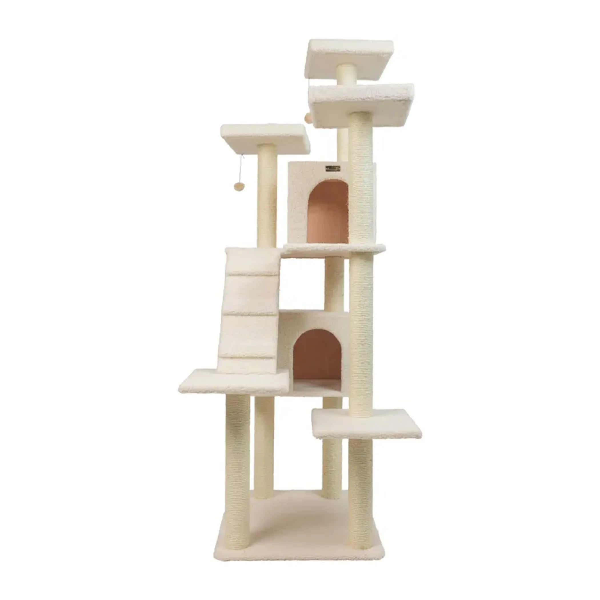 Real Wood Classic Ivory Cat Tree Multi Levels Condos