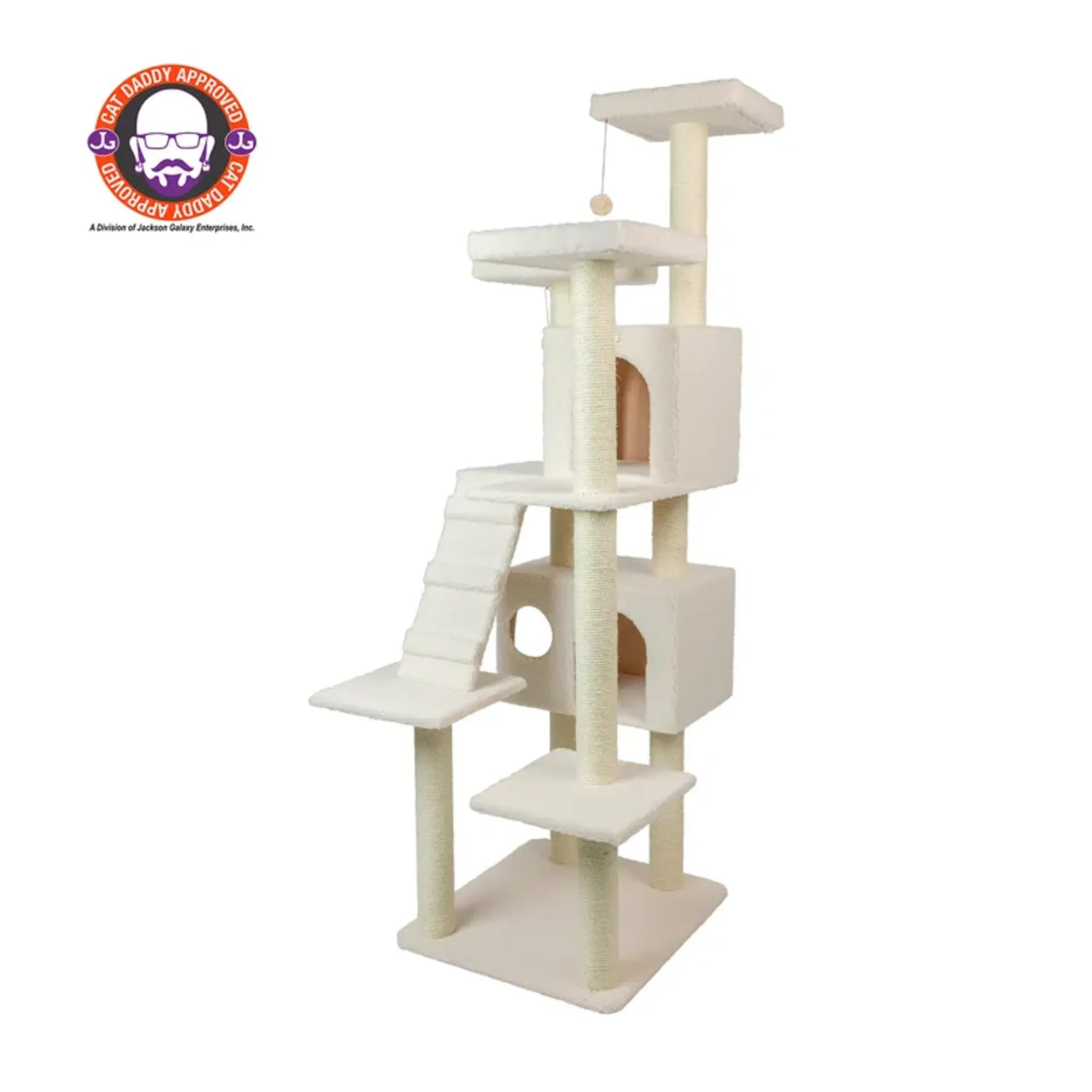 Real Wood Classic Ivory Cat Tree Multi Levels Condos