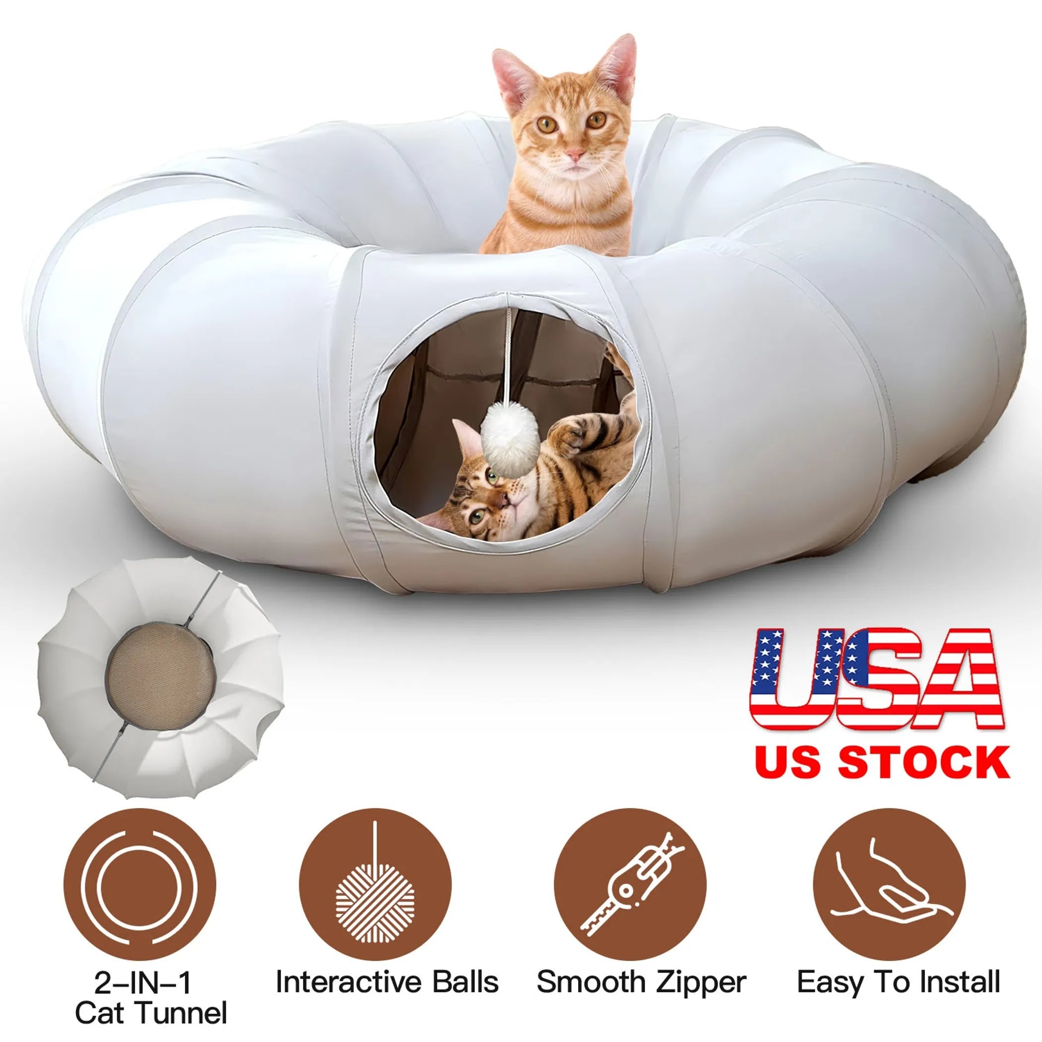 Indoor Cat Tunnel Bed